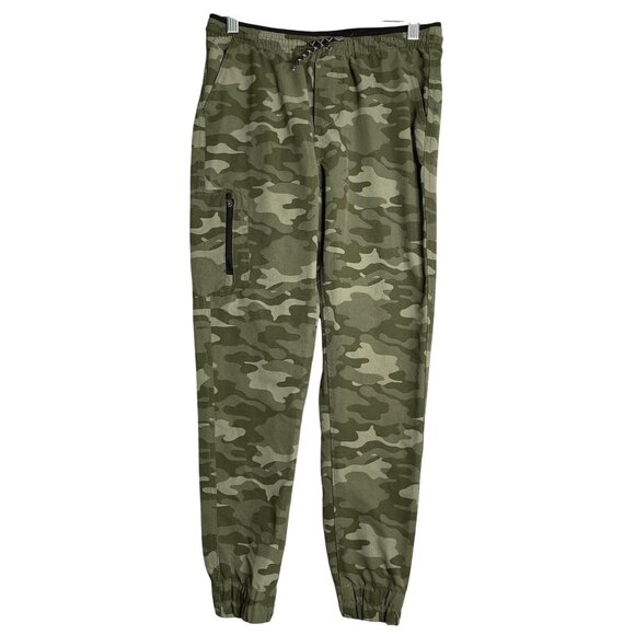 Joes Jeans Slim Fit Jogger Womens M Green Camo Tech‎ Nylon Mid Rise - Picture 1 of 10